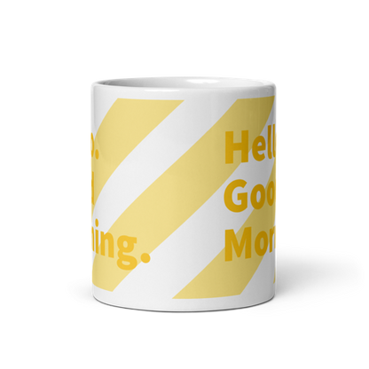 Good Morning Glossy Mug - White + Yellow