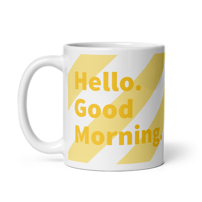 Good Morning Glossy Mug - White + Yellow