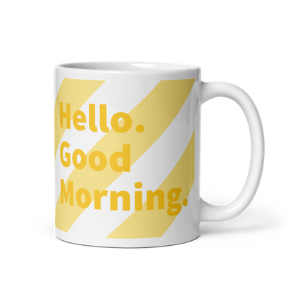 Good Morning Glossy Mug - White + Yellow