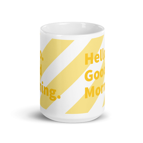 Good Morning Glossy Mug - White + Yellow