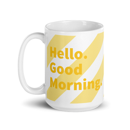 Good Morning Glossy Mug - White + Yellow