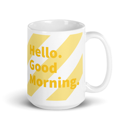 Good Morning Glossy Mug - White + Yellow