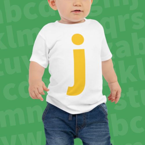 Joyful Letters Baby Tee - J