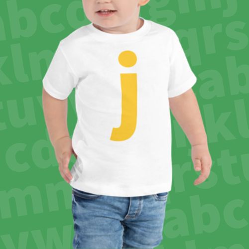 Joyful Letters Toddler Tee - J