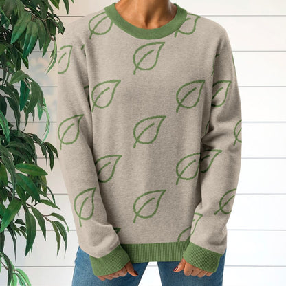 Leafy Green Knitted Sweater