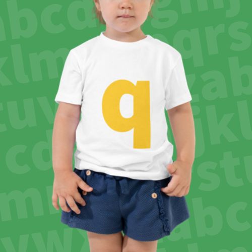 Joyful Letters Toddler Tee - Q