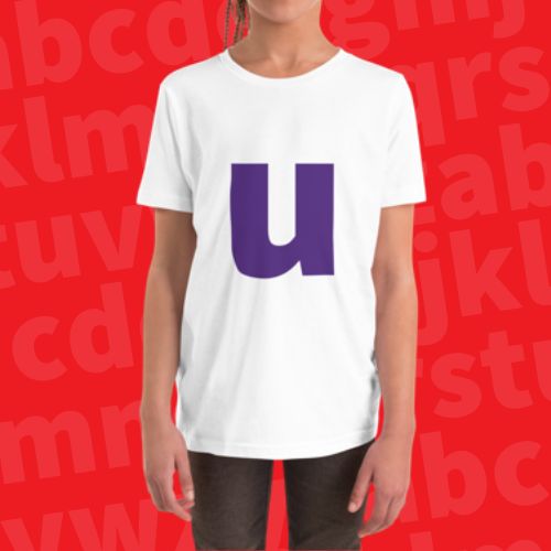 Joyful Letters Kids Tee - U