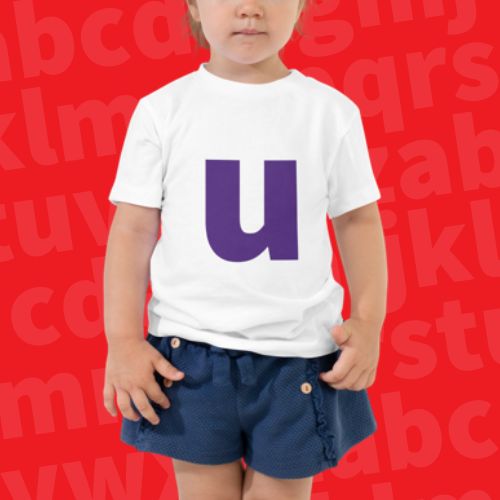 Joyful Letters Toddler Tee - U